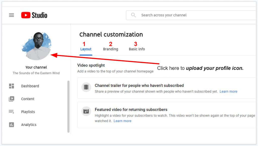 How to upload your YouTube channel icon