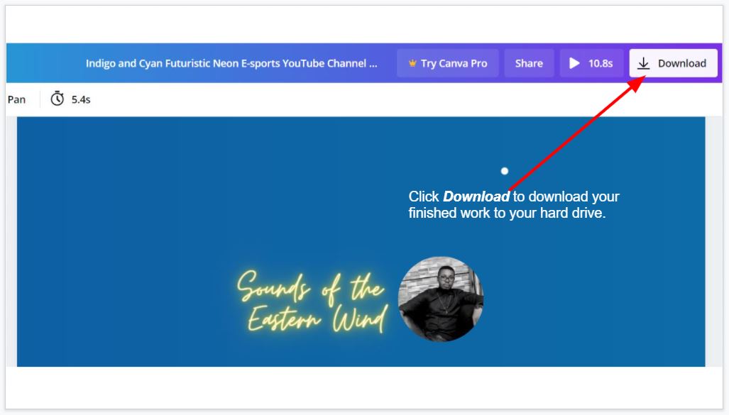 How to download your YouTube channel art on canva